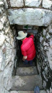 The entrance to the tunnel to view earlier constructions